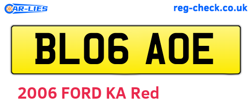 BL06AOE are the vehicle registration plates.