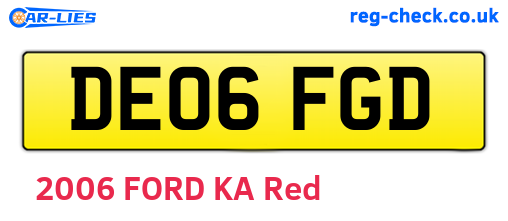 DE06FGD are the vehicle registration plates.