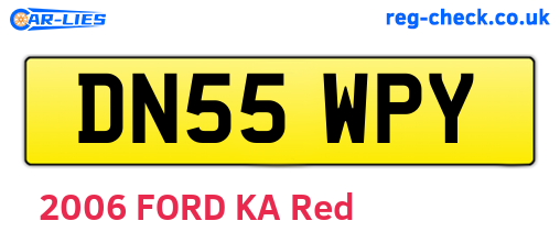 DN55WPY are the vehicle registration plates.