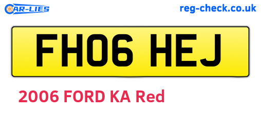 FH06HEJ are the vehicle registration plates.