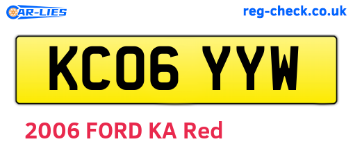 KC06YYW are the vehicle registration plates.