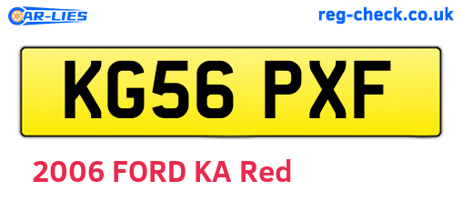 KG56PXF are the vehicle registration plates.