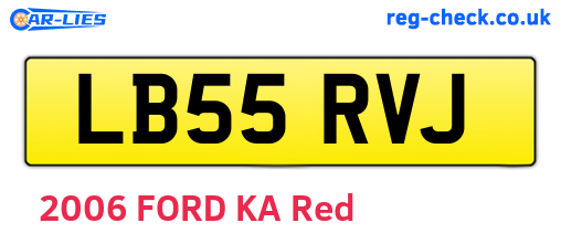 LB55RVJ are the vehicle registration plates.