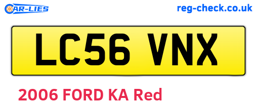 LC56VNX are the vehicle registration plates.