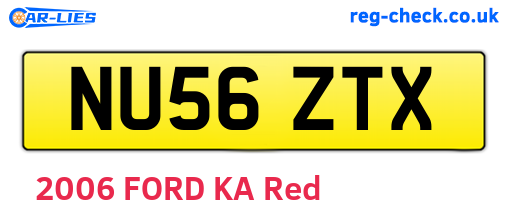 NU56ZTX are the vehicle registration plates.