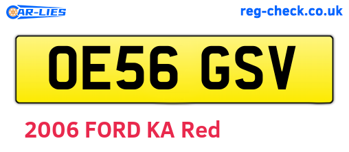 OE56GSV are the vehicle registration plates.