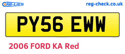 PY56EWW are the vehicle registration plates.