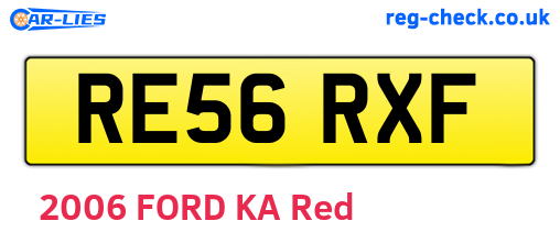 RE56RXF are the vehicle registration plates.