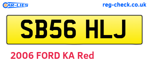 SB56HLJ are the vehicle registration plates.