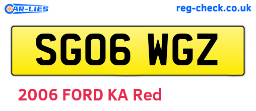 SG06WGZ are the vehicle registration plates.