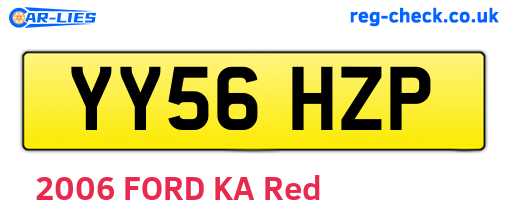 YY56HZP are the vehicle registration plates.