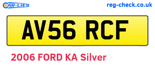 AV56RCF are the vehicle registration plates.