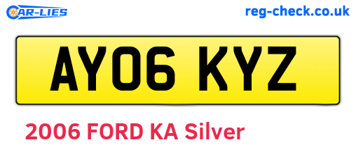 AY06KYZ are the vehicle registration plates.