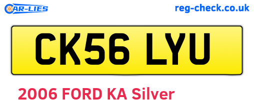 CK56LYU are the vehicle registration plates.