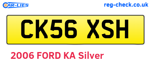 CK56XSH are the vehicle registration plates.