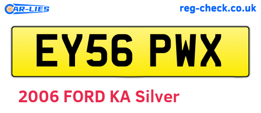EY56PWX are the vehicle registration plates.