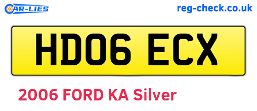 HD06ECX are the vehicle registration plates.