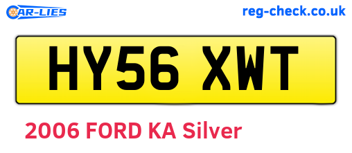 HY56XWT are the vehicle registration plates.