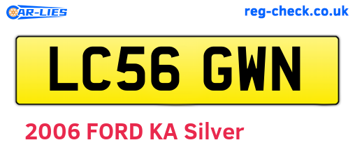 LC56GWN are the vehicle registration plates.