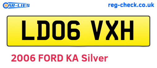 LD06VXH are the vehicle registration plates.