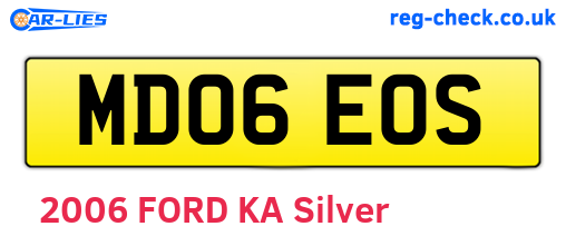 MD06EOS are the vehicle registration plates.