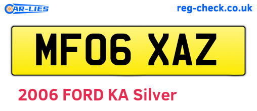 MF06XAZ are the vehicle registration plates.