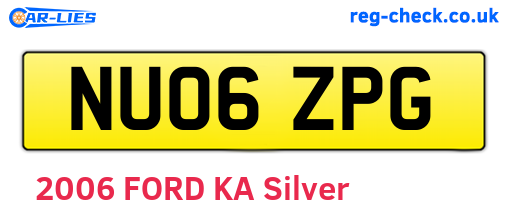NU06ZPG are the vehicle registration plates.