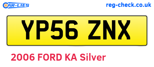 YP56ZNX are the vehicle registration plates.