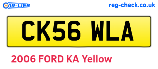 CK56WLA are the vehicle registration plates.