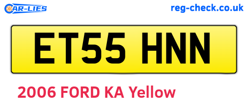 ET55HNN are the vehicle registration plates.