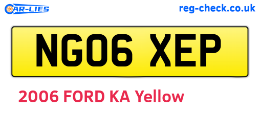 NG06XEP are the vehicle registration plates.