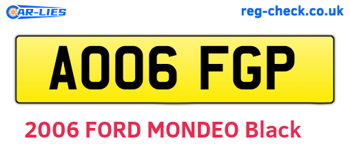 AO06FGP are the vehicle registration plates.