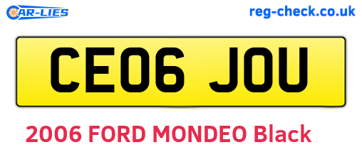CE06JOU are the vehicle registration plates.