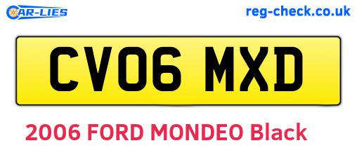 CV06MXD are the vehicle registration plates.