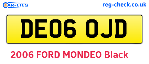 DE06OJD are the vehicle registration plates.