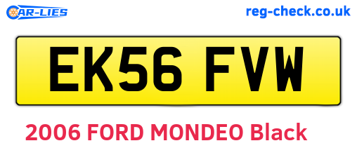 EK56FVW are the vehicle registration plates.