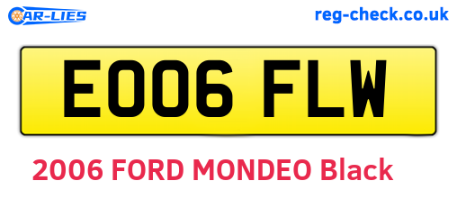 EO06FLW are the vehicle registration plates.