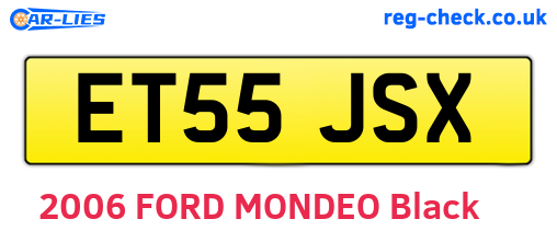 ET55JSX are the vehicle registration plates.