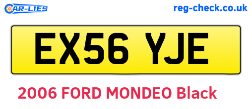 EX56YJE are the vehicle registration plates.