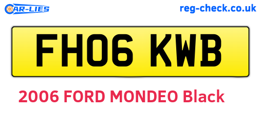 FH06KWB are the vehicle registration plates.