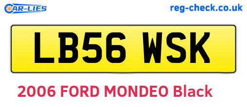 LB56WSK are the vehicle registration plates.
