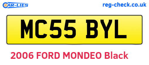 MC55BYL are the vehicle registration plates.