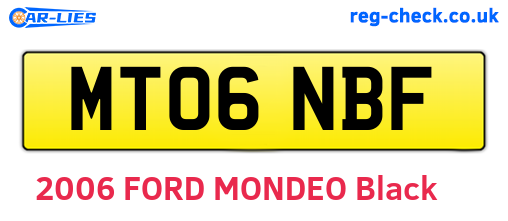 MT06NBF are the vehicle registration plates.