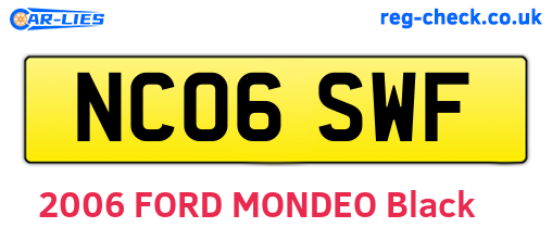 NC06SWF are the vehicle registration plates.