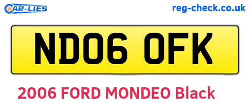 ND06OFK are the vehicle registration plates.