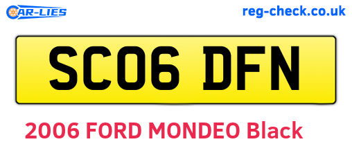 SC06DFN are the vehicle registration plates.