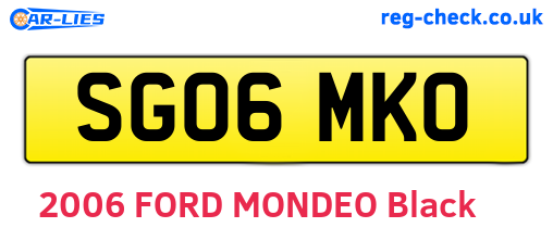 SG06MKO are the vehicle registration plates.