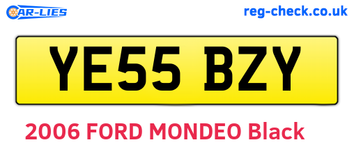 YE55BZY are the vehicle registration plates.