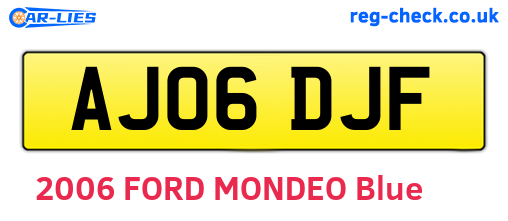 AJ06DJF are the vehicle registration plates.