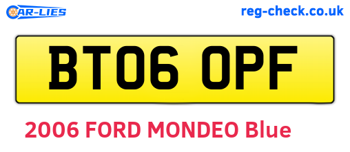 BT06OPF are the vehicle registration plates.